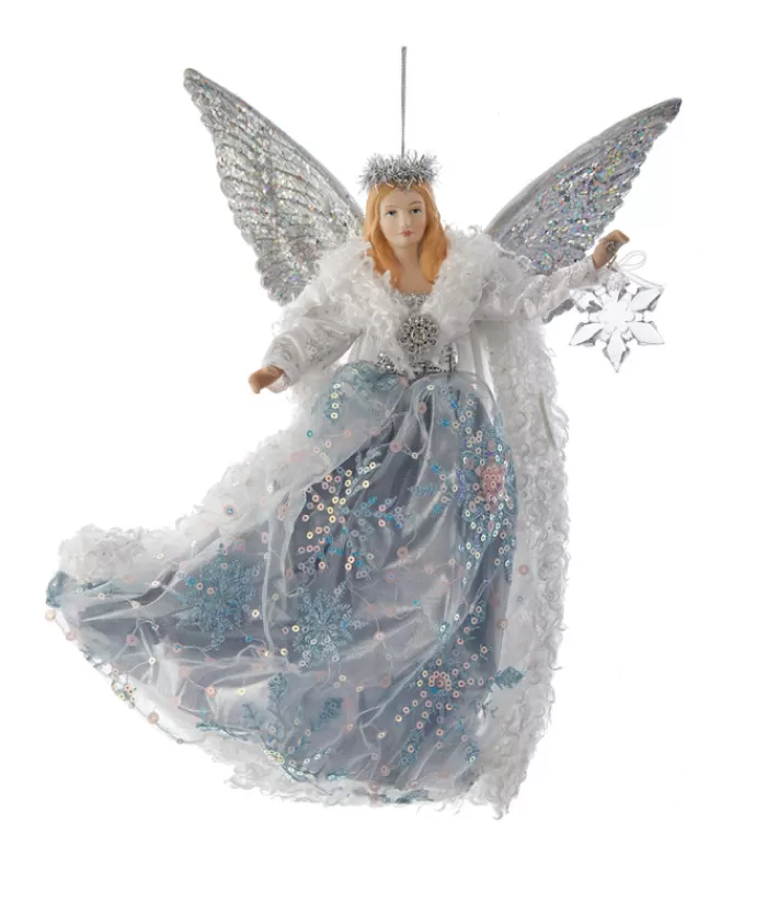Discount Ornament, Angel In Silver And Lavender Gown, Measures 12" Seasons Of Elegance