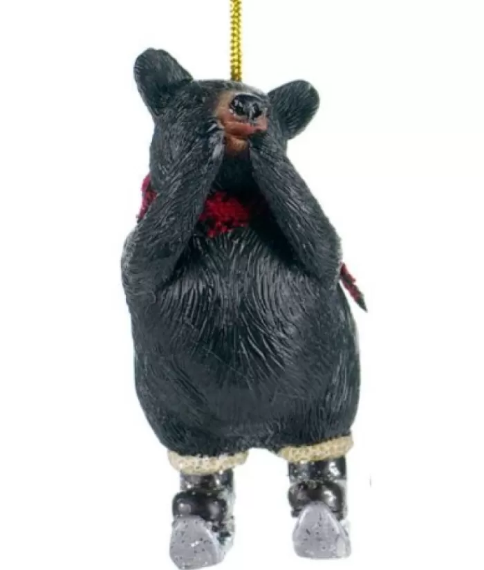 Sale Ornament, Black Bear On Skates Hobbies & Professions