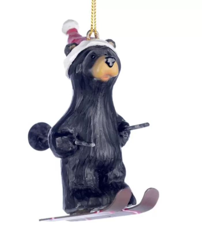 Cheap Ornament, Black Bear On Skis The Bears