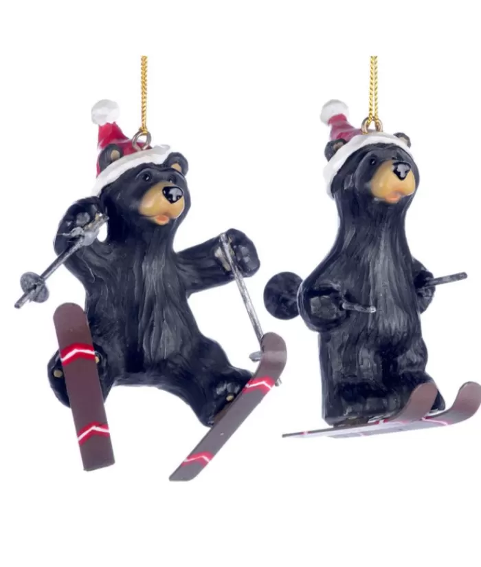 Cheap Ornament, Black Bear On Skis The Bears