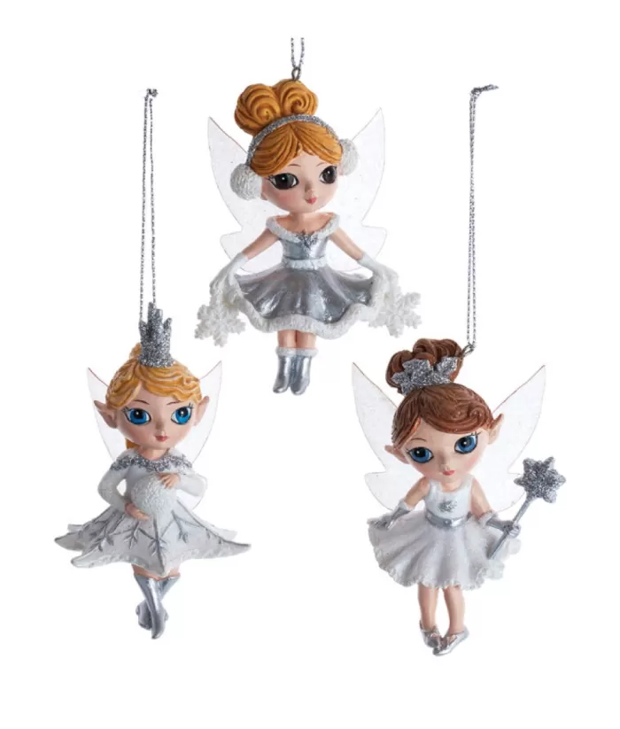 Boutique de Noël Winter Wonderland*Ornament, Blue Eyed Elvish Child, With Snowball