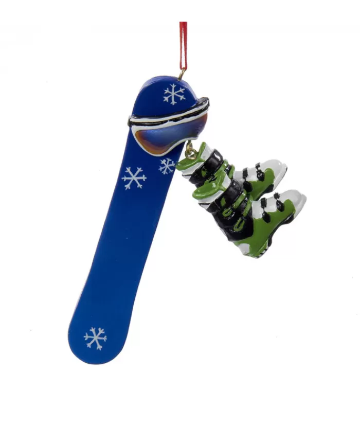 Outlet Ornament, Blue Snowboard With Boots And Googles Sports