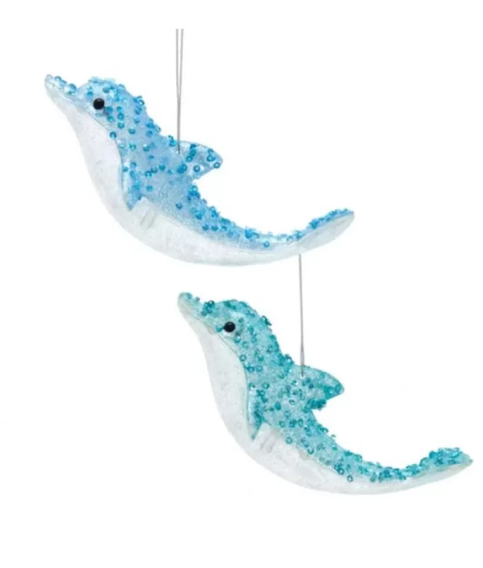 Boutique de Noël Under The Sea*Ornament Blue/Teal Dolphin, Plastic