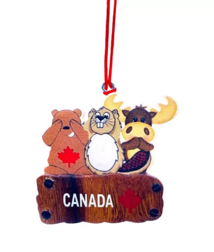 Sale Ornament, Canada Souvenir, Trio Of Canuck Animals Animals