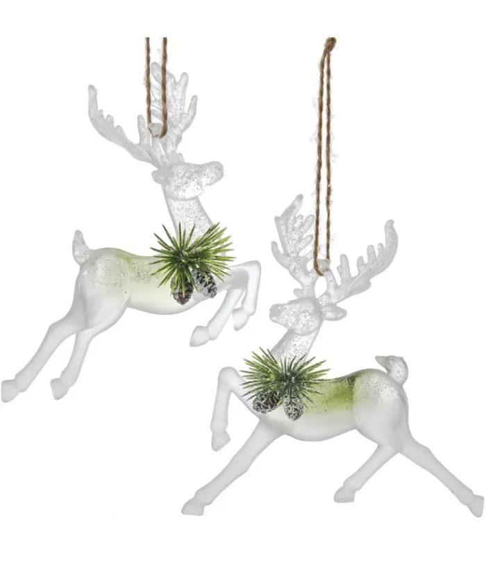 Best Sale Ornament, Clear Acrylic, Deer In Sage And Ivory Colours Sweet Sentiments