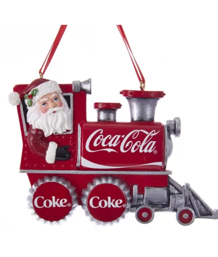 Boutique de Noël Mom'S Kitchen & Bakery*Ornament, Coca Cola Train Locomotive With Engineer Santa