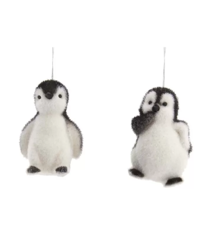 Boutique de Noël Birds & Owls*Ornament, Cute Baby Penguin In Flocked Finish