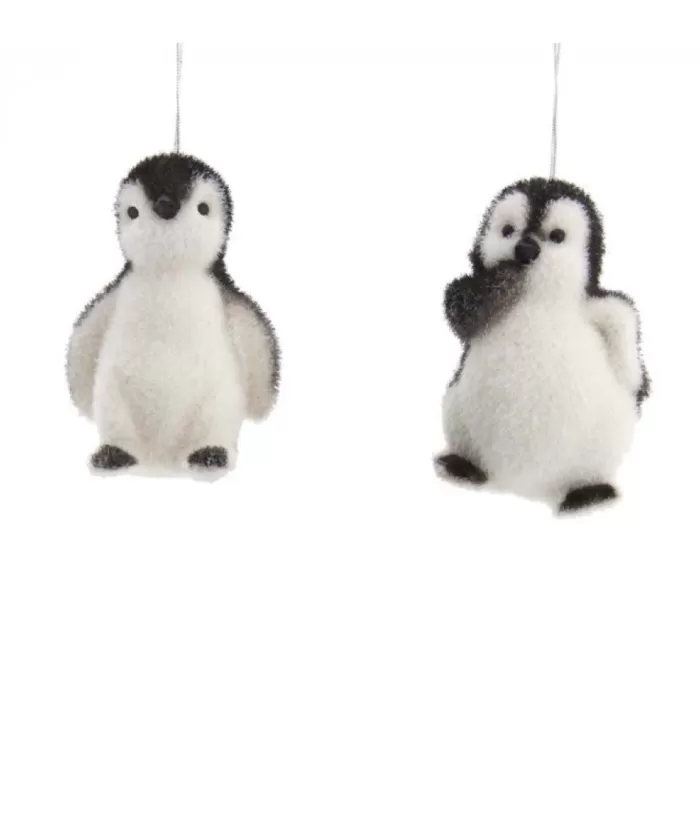 Boutique de Noël Birds & Owls*Ornament, Cute Baby Penguin In Flocked Finish