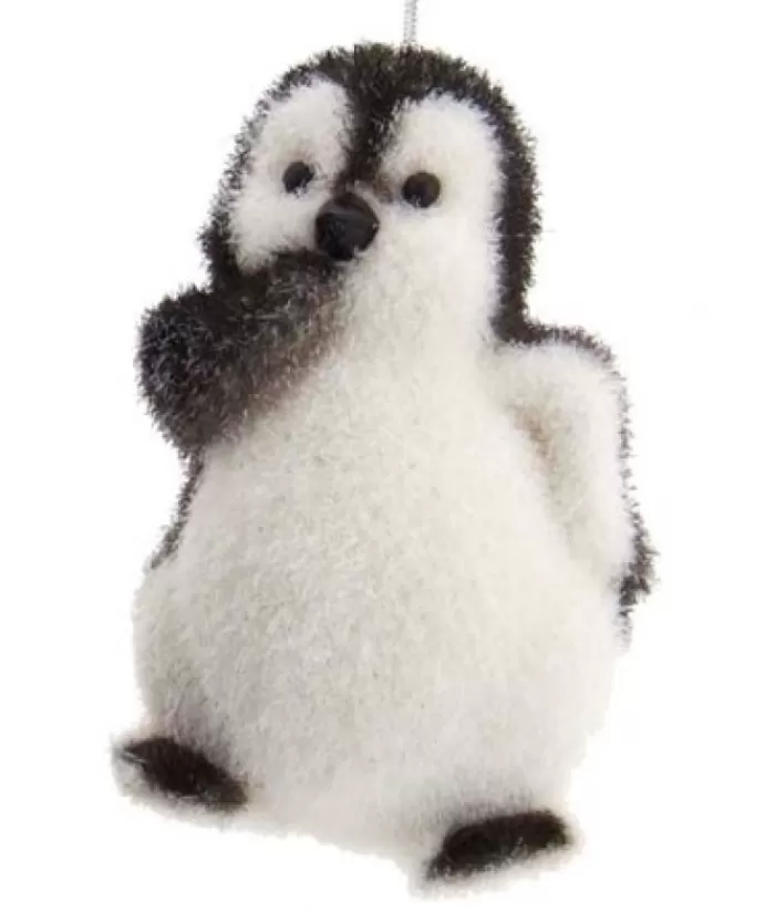 Store Ornament, Cute Baby Penguin In Flocked Finish Animals