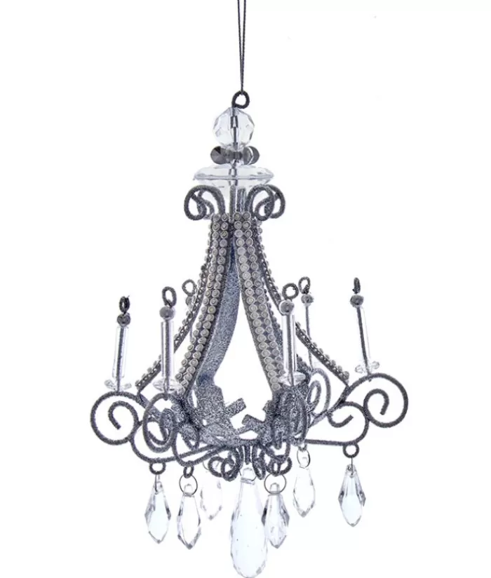 Fashion Ornament, Elegant Silver Chandelier, Measures 7 Inches Miscellaneous