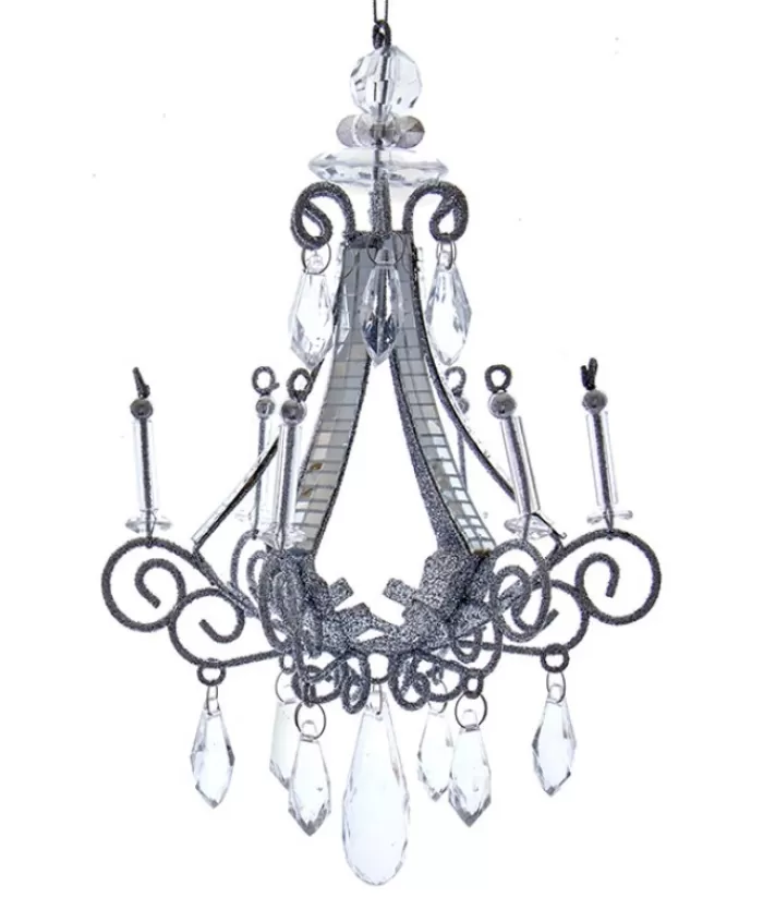 Clearance Ornament, Elegant Silver Chandelier, With Acrylic Crystals Seasons Of Elegance