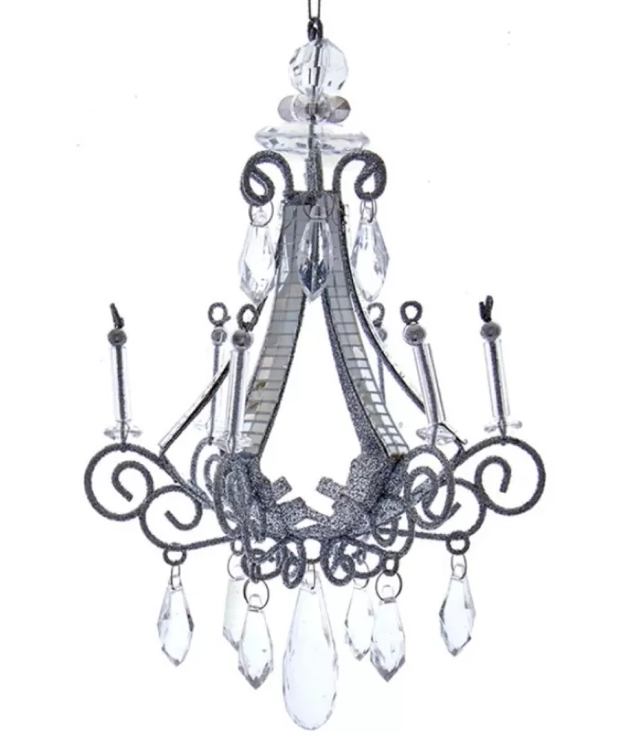 Boutique de Noël Christmas Classics*Ornament, Elegant Silver Chandelier, With Acrylic Crystals