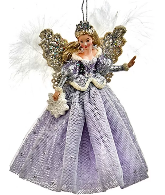 Hot Ornament, Elegant Snow Queen , In A Lavender And Blue Gown Angels & Santas