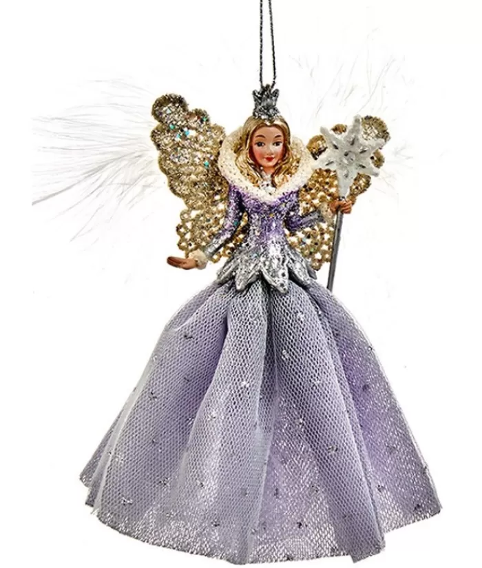 Best Sale Ornament, Elegant, Snow Queen, In A Lavender And Blue Gown Angels & Santas
