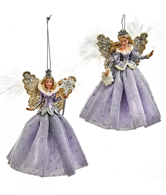 Best Sale Ornament, Elegant, Snow Queen, In A Lavender And Blue Gown Angels & Santas