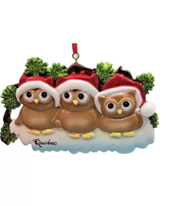 Boutique de Noël Enchanted Forest*Ornament, Family Of 3 Owls