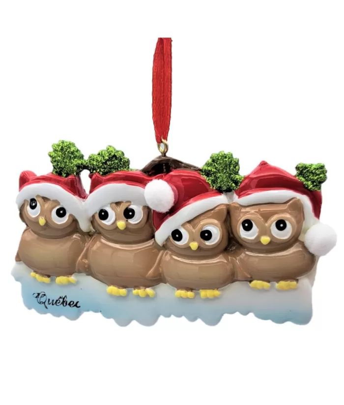 Boutique de Noël Enchanted Forest*Ornament, Family Of 4 Owls