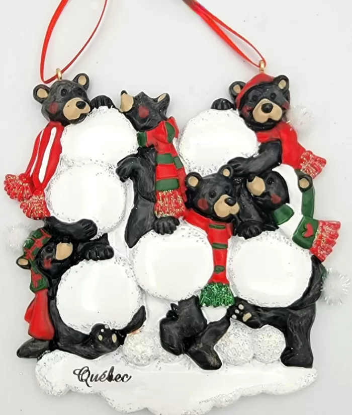 Outlet Ornament, Family Of 6 Black Bears All Of My Heart