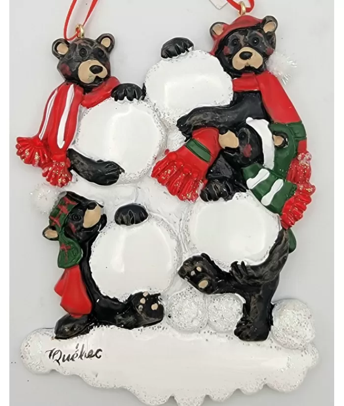 New Ornament, Family Of Four Black Bears The Bears