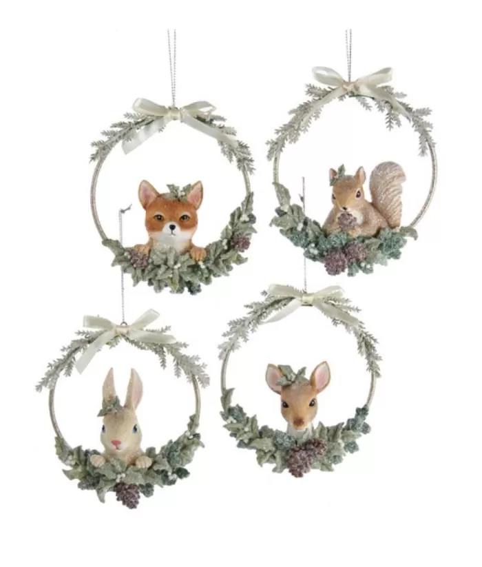 Boutique de Noël Birds & Owls*Ornament, Fawn In Wreath