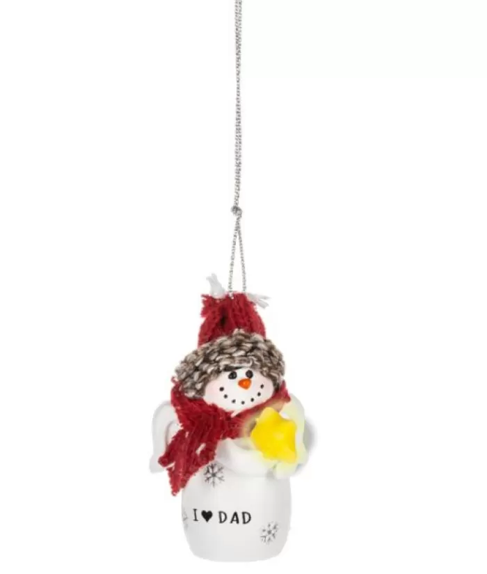 Best Ornament, Festive Snowman, With Message " I Love Dad" Snowmen