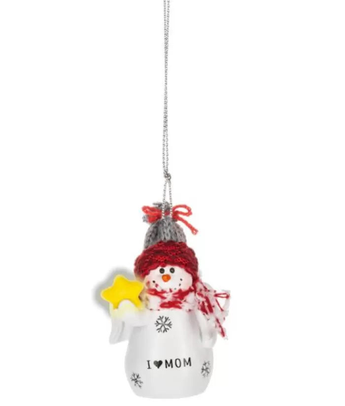 Discount Ornament, Festive Snowman, With Message "I Love Mom" Snowmen