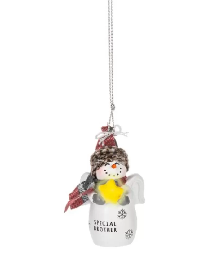 Clearance Ornament, Festive Snowman With Message "Special Brother" Snowmen