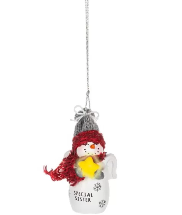 Boutique de Noël Family & Friends*Ornament, Festive Snowman With Message "Special Sister"