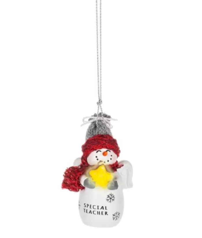 Boutique de Noël Family & Friends*Ornament, Festive Snowman With Message "Special Teacher"