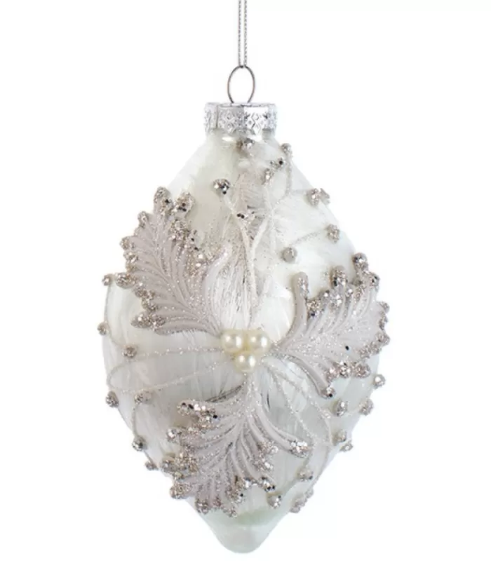 Boutique de Noël Winter Wonderland*Ornament, Finial Shaped 100Mm Glass Ball