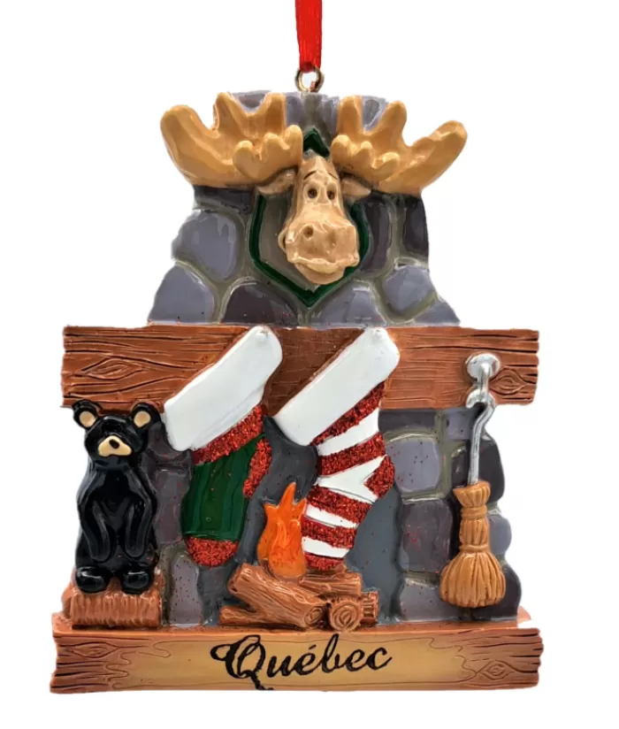 Flash Sale Ornament, Fireplace With Moose Head Animals