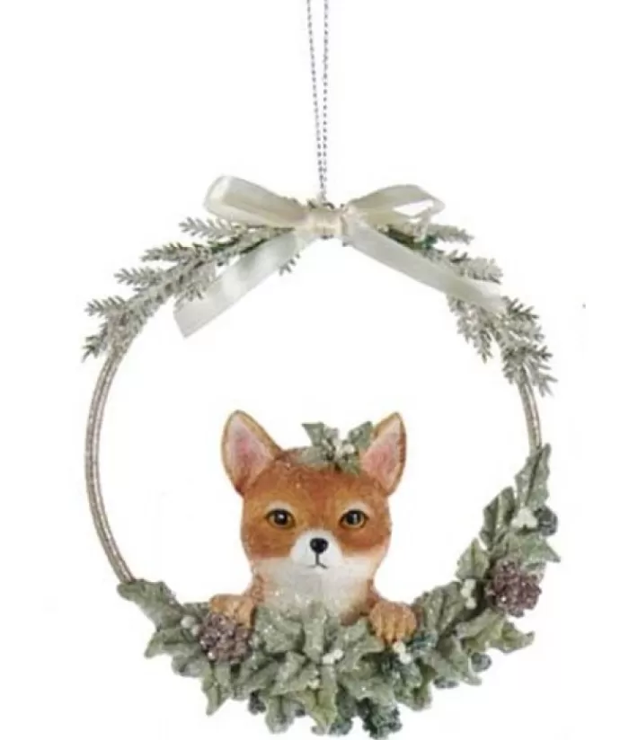 Best Sale Ornament, Fox In Garland Animals