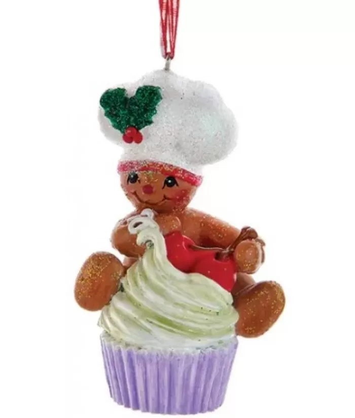 Cheap Ornament, Gingerbread Boy With Cupcake Foody & Drinks