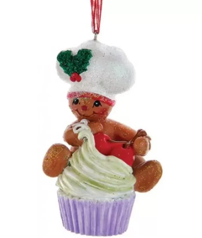 Boutique de Noël Ginger Bread & Candy Shoppe*Ornament, Gingerbread Boy With Cupcake