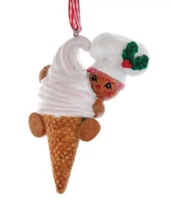 Boutique de Noël Family & Friends*Ornament, Gingerbread Boy With Ice Cream Cone