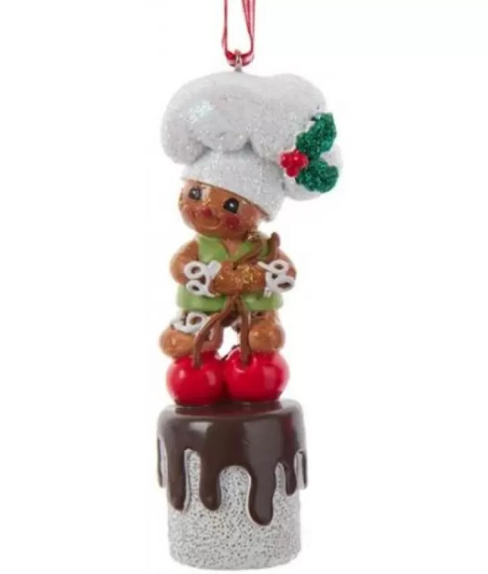 Flash Sale Ornament, Gingerbread Boy With Marshmallow Foody & Drinks