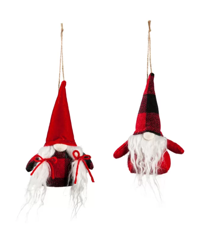 Cheap Ornament, Girl Gnome, Stuffed Plaid Material The Gnomes