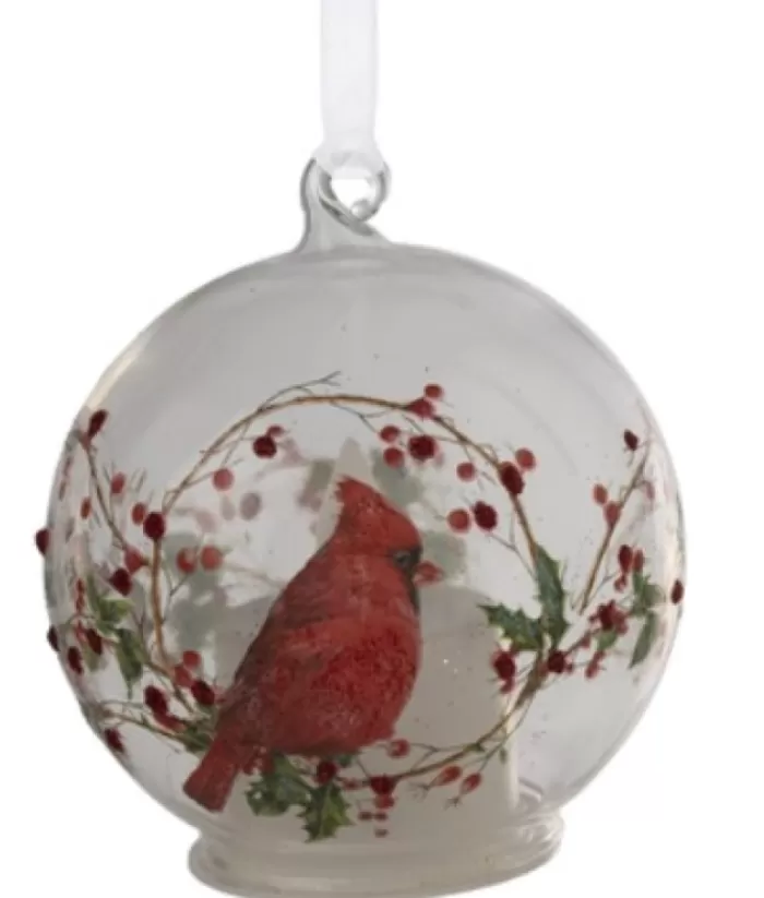 Boutique de Noël Birds & Owls*Ornament, Glass Ball, Cardinal With Led