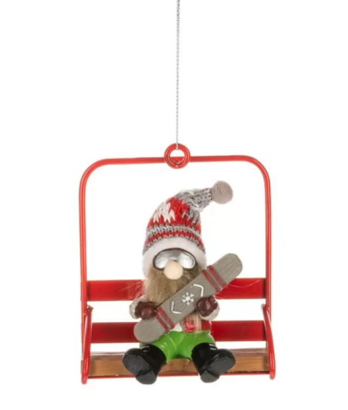 Sale Ornament, Gnome On The Ski Chairlift Hobbies & Professions