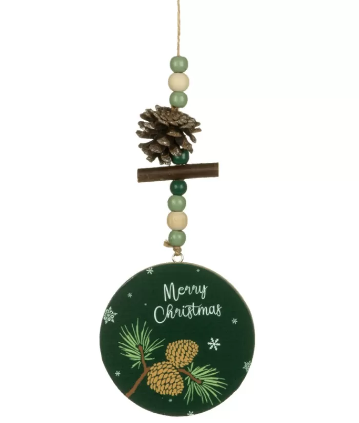 Online Ornament, Green Circle Shape With Motif And Decoration. Sweet Sentiments
