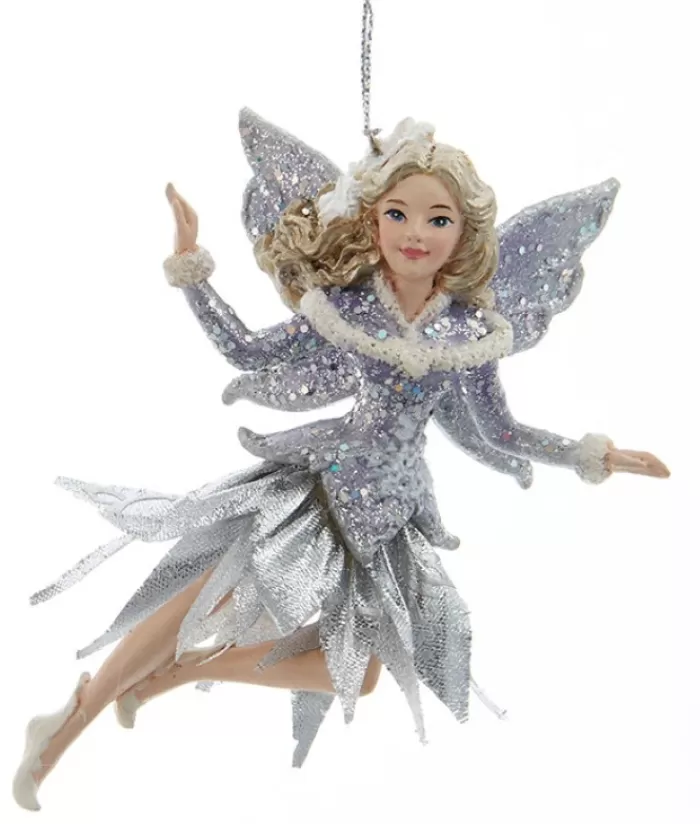 Discount Ornament, Icy Periwinkle Fairy Flying The Elves