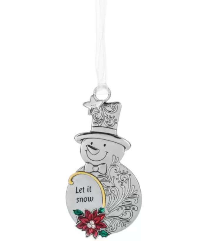 Boutique de Noël Family & Friends*Ornament, In Pewter, With Message "Let It Snow"