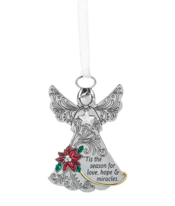 Best Sale Ornament, In Pewter, With Message "Tis The Season For Love, Hope And Miracles" Sweet Sentiments
