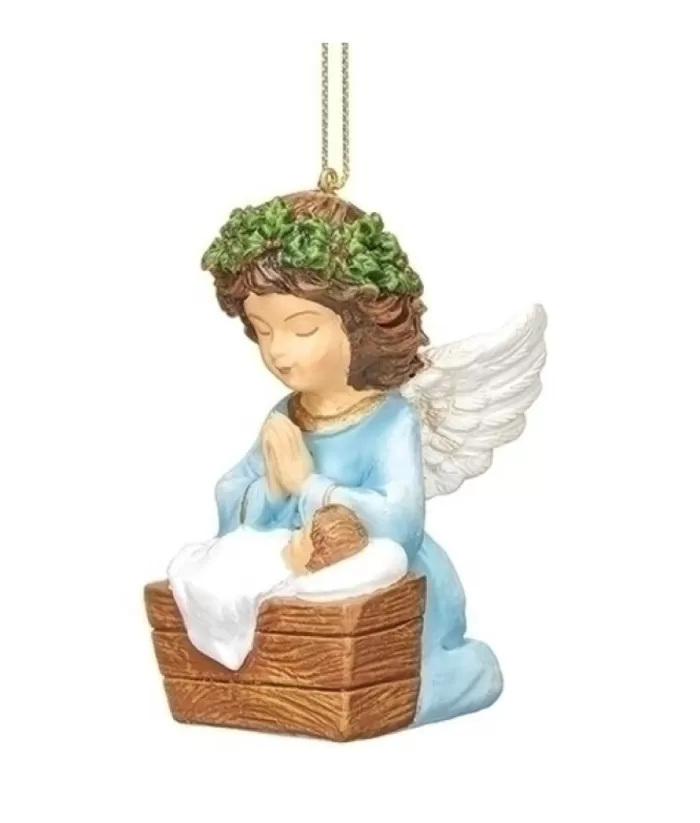 Boutique de Noël Religion*Ornament, Infant Jesus In Manger, With Angel