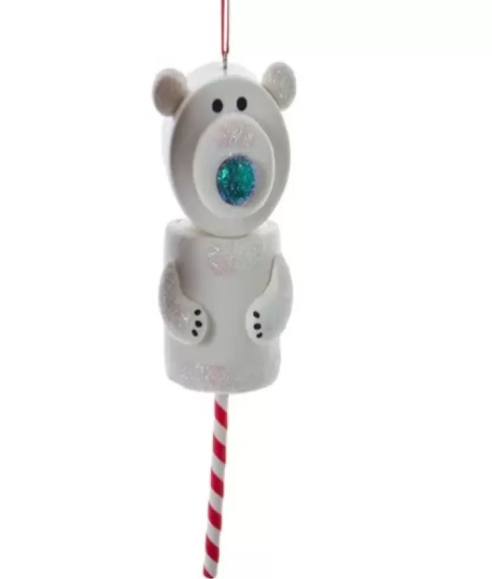 Best Sale Ornament, Marshmallow Polar Bear On A Stick Gingerbread & Candy