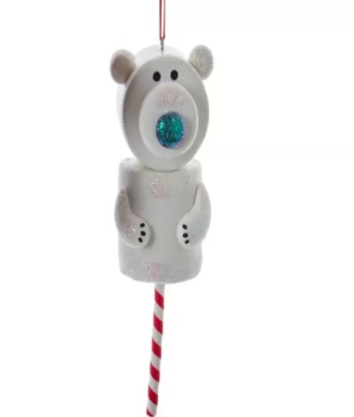 Boutique de Noël Ginger Bread & Candy Shoppe*Ornament, Marshmallow Polar Bear On A Stick