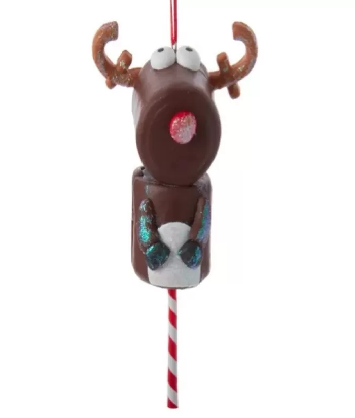 Store Ornament, Marshmallow Reindeer On A Stick Gingerbread & Candy