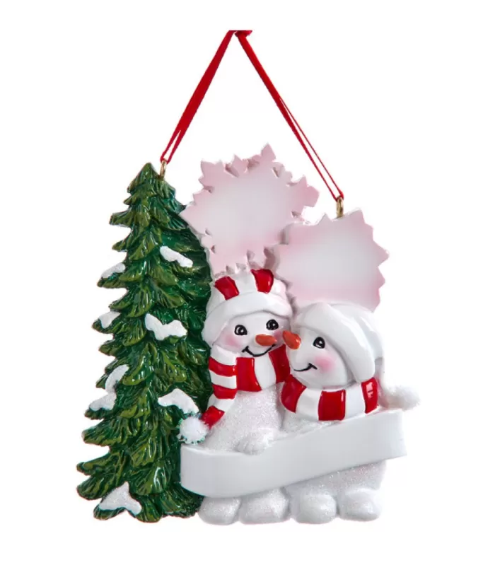 Boutique de Noël Winter Wonderland*Ornament, Mr And Mrs Snowman, With Xmas Tree