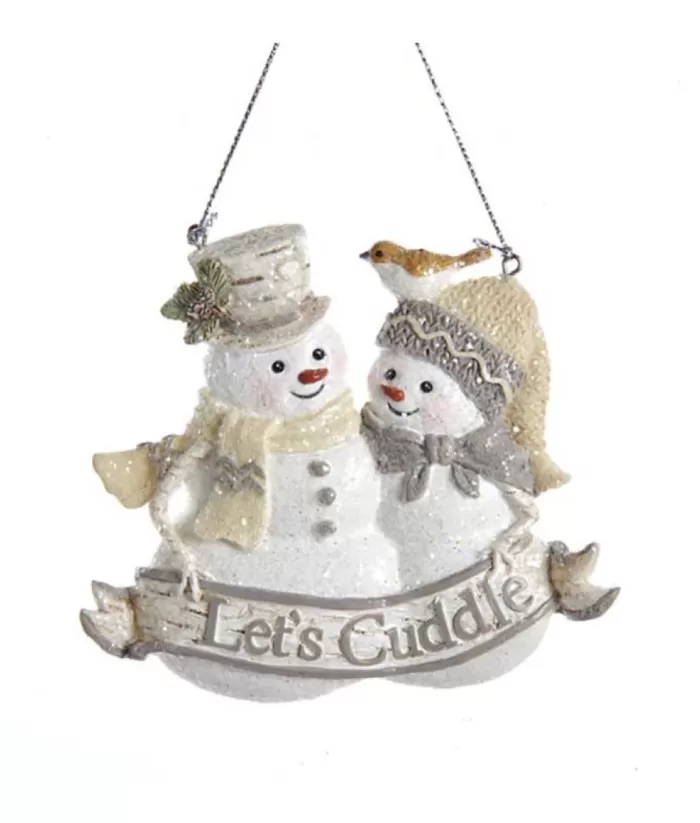 Boutique de Noël Wedding*Ornament, Mr Snowman And Mrs Snowman, "Let'S Cuddle"