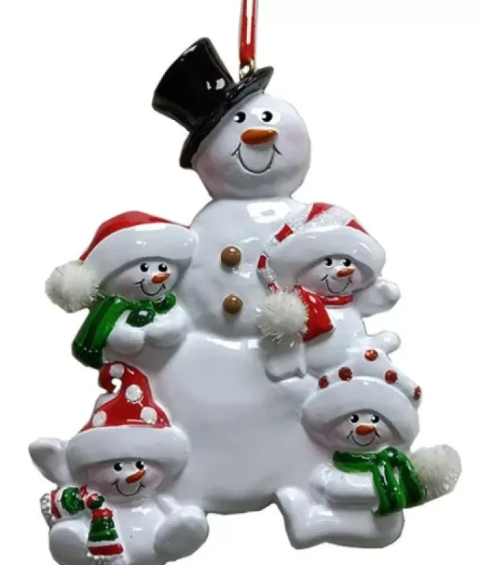 Online Ornament, Mr Snowman With His 3 Snow Kids Snowmen